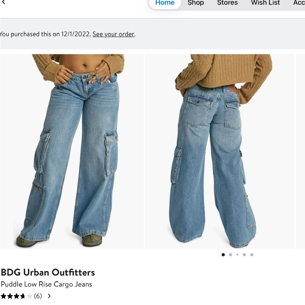 BDG URBAN OUTFITTERS Puddle Cargo Jeans 30 x 32